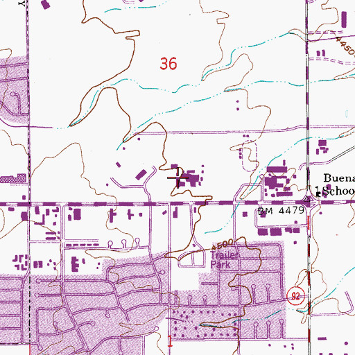 Topographic Map of Apache Middle School, AZ