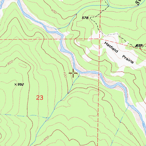 Topographic Map of Devil Creek, CA