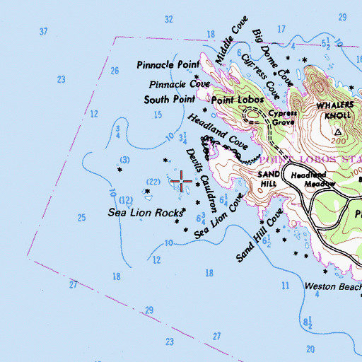 Topographic Map of Devils Cauldron, CA