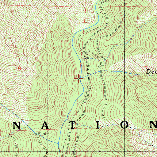 Topographic Map of Devils Creek, CA