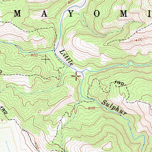Topographic Map of Devils Den Canyon, CA