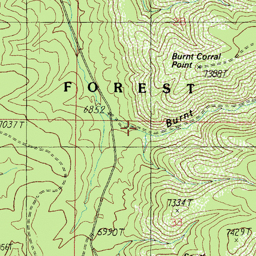 Topographic Map of Burnt Corral Canyon, AZ