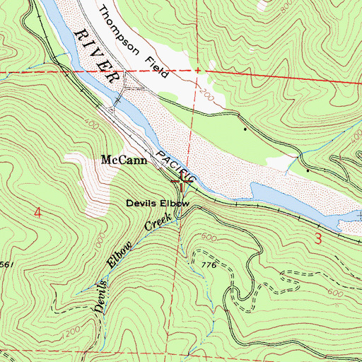 Topographic Map of Devils Elbow Creek, CA
