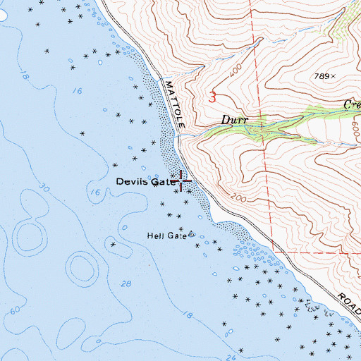 Topographic Map of Devils Gate, CA