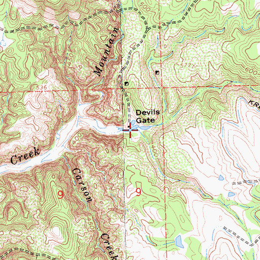 Topographic Map of Devils Gate, CA