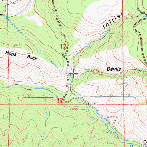 Topographic Map of Devils Gulch, CA