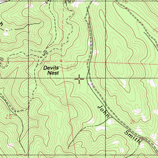 Topographic Map of Devils Nest, CA