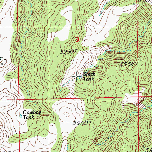 Topographic Map of Smith Tank, AZ