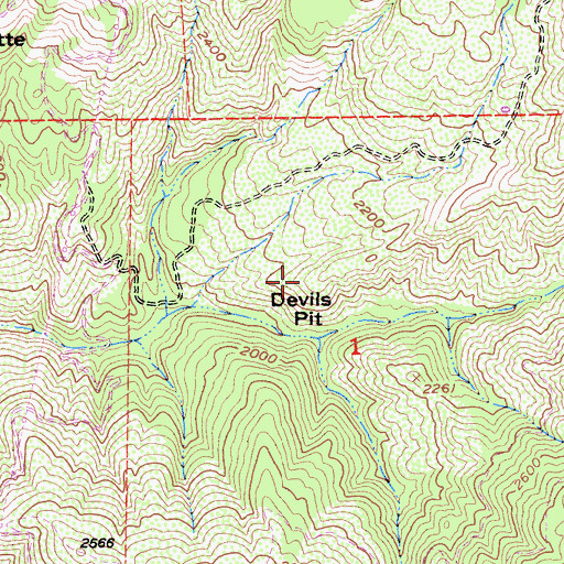 Topographic Map of Devils Pit, CA