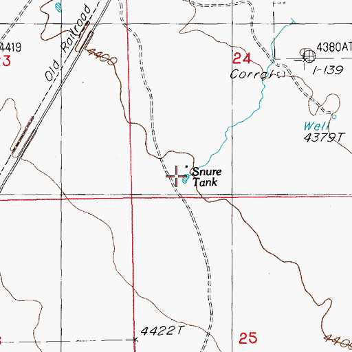 Topographic Map of Snure Tank, AZ