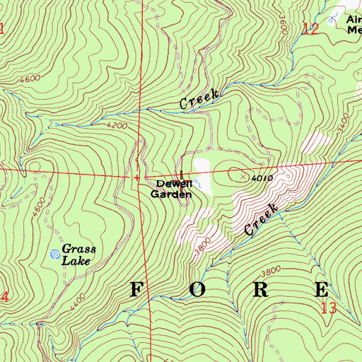Topographic Map of Dewell Garden, CA