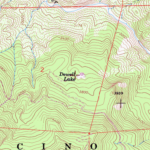 Topographic Map of Dewell Lake, CA