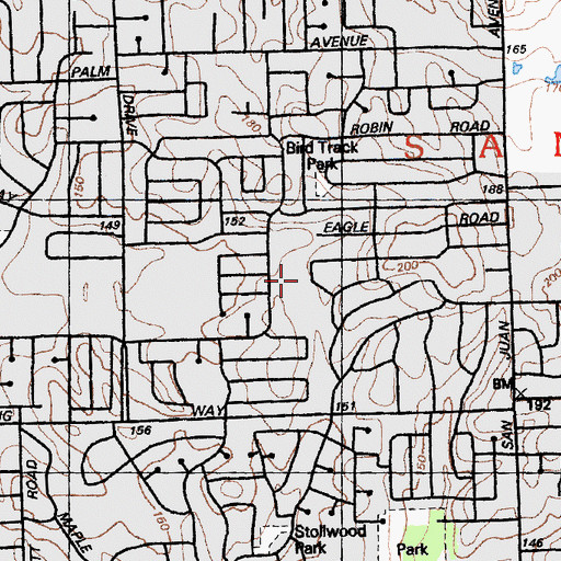 Topographic Map of Harry Dewey Fundamental Elementary School, CA