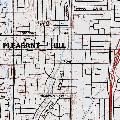 Topographic Map of Sequoia Elementary School, CA