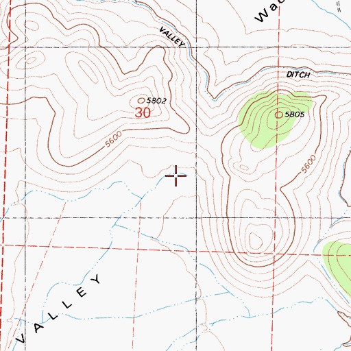 Topographic Map of Diamond Valley, CA