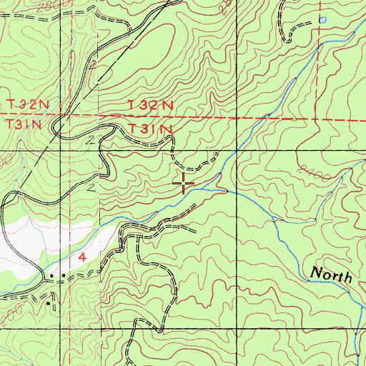Topographic Map of Dickerson Creek, CA
