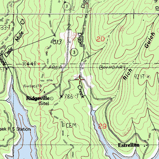 Topographic Map of Digger Creek, CA
