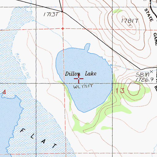 Topographic Map of Dillion Lake, CA