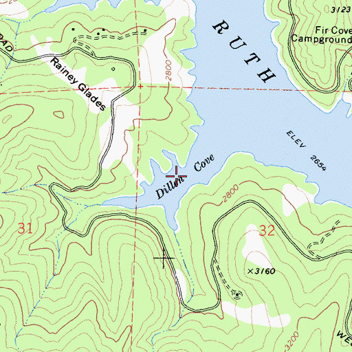 Topographic Map of Dillon Cove, CA