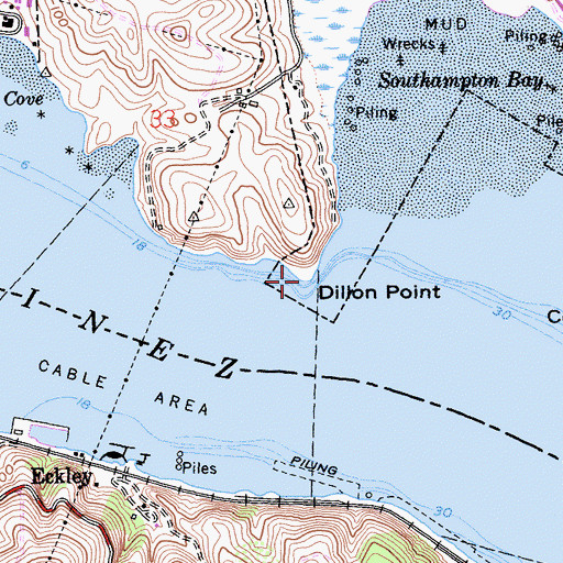 Topographic Map of Dillon Point, CA