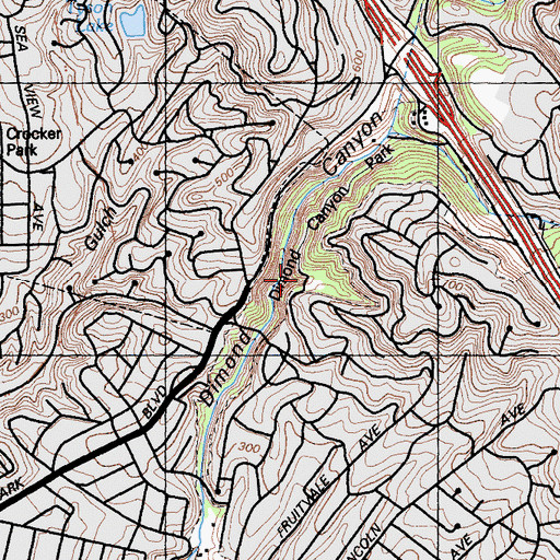 Topographic Map of Dimond Canyon Park, CA