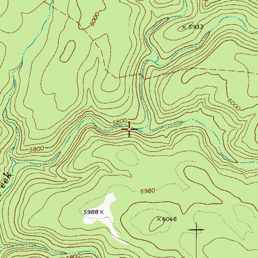 Topographic Map of Burnt Corral Creek, AZ