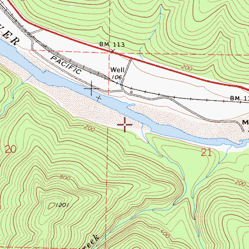 Topographic Map of Dinner Creek, CA
