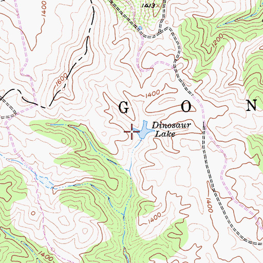 Topographic Map of Dinosaur Lake, CA