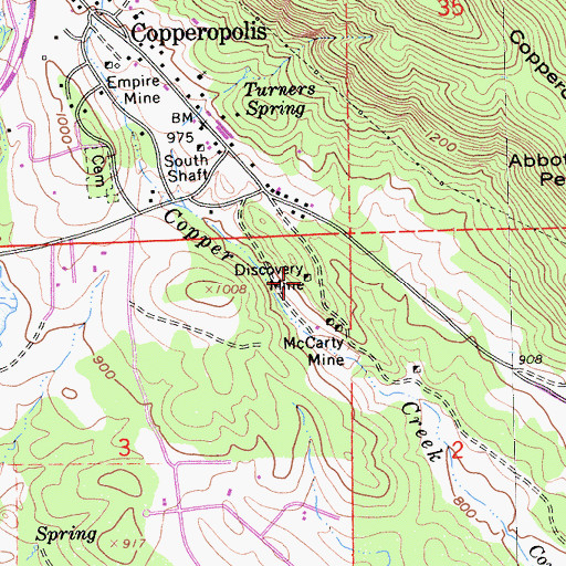 Topographic Map of Discovery Mine, CA