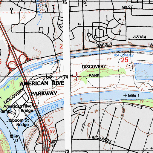 Topographic Map of Discovery Park, CA