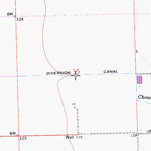 Topographic Map of Diversion Canal, CA
