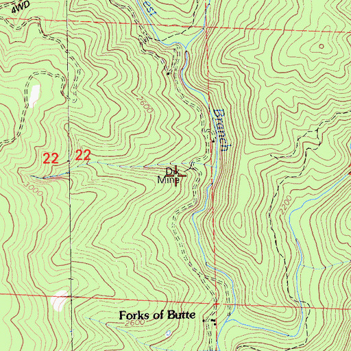 Topographic Map of Dix Mine, CA