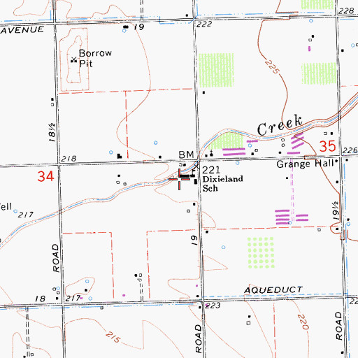 Topographic Map of Dixieland Elementary School, CA