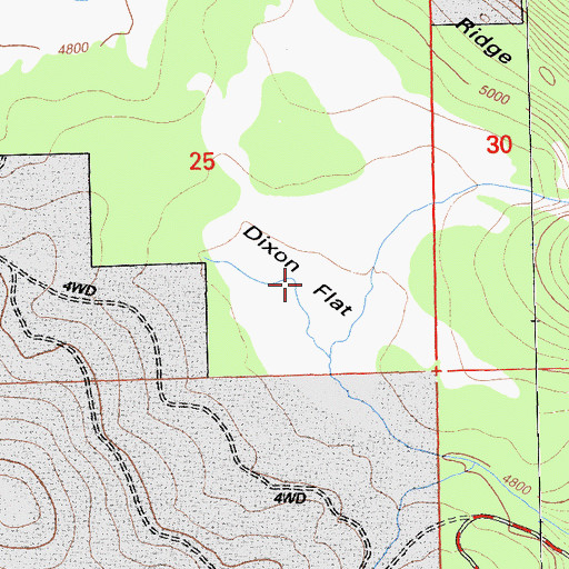 Topographic Map of Dixon Flat, CA
