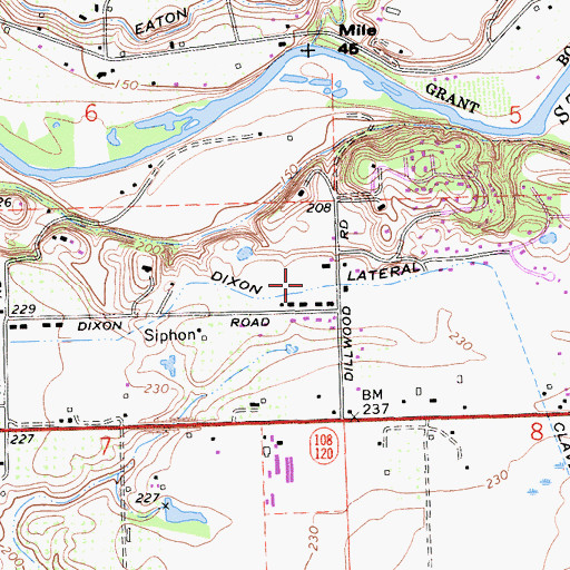Topographic Map of Dixon Lateral, CA