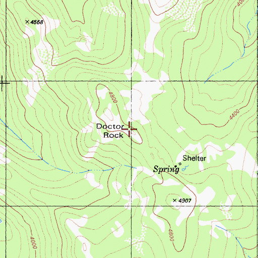 Topographic Map of Doctor Rock, CA