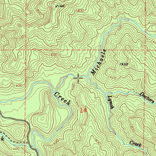 Topographic Map of Doctors Creek, CA