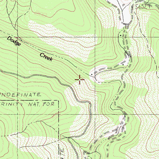 Topographic Map of Dodge Creek, CA