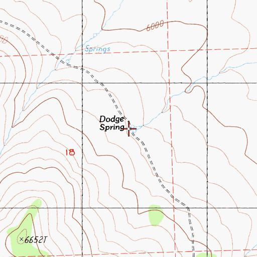 Topographic Map of Dodge Spring, CA