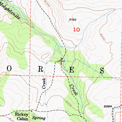 Topographic Map of Doe Canyon, CA