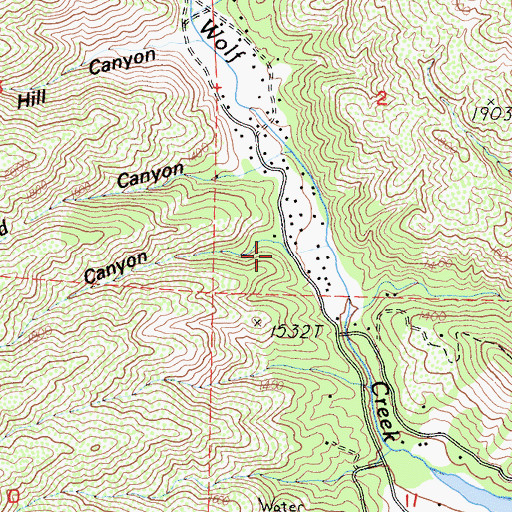 Topographic Map of Doe Canyon, CA