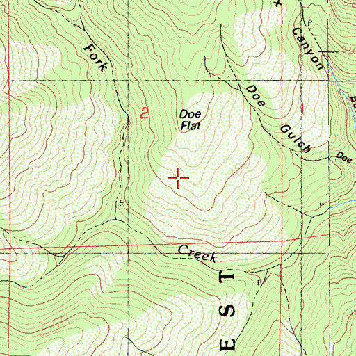 Topographic Map of Doe Flat, CA