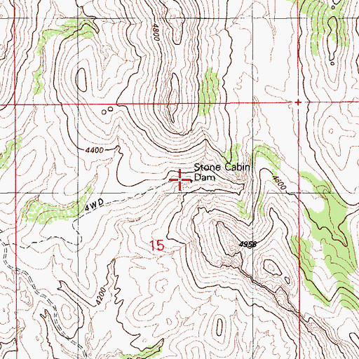 Topographic Map of Stone Cabin Dam, AZ
