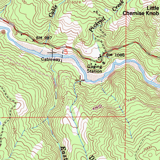 Topographic Map of Doghouse Creek, CA