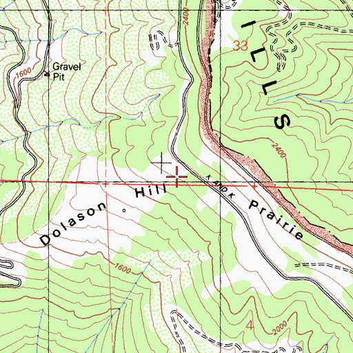 Topographic Map of Doiason Hill Prairie, CA