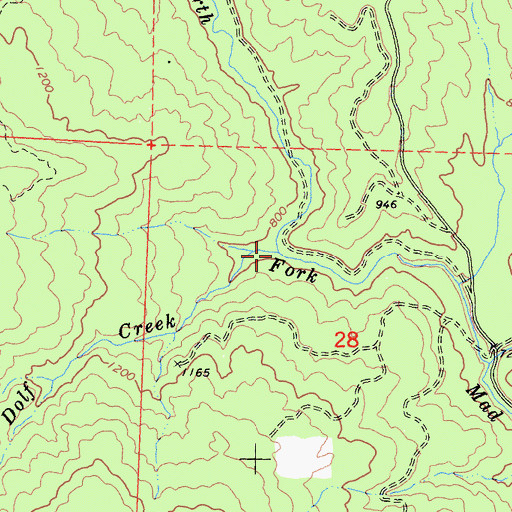 Topographic Map of Dolf Creek, CA