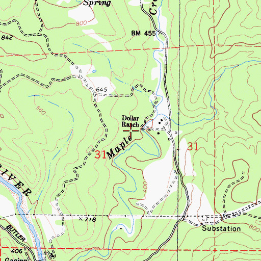 Topographic Map of Dollar Ranch, CA