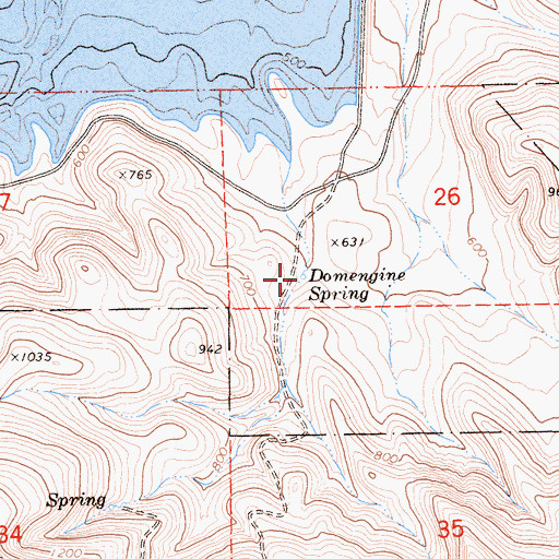 Topographic Map of Domengine Spring, CA
