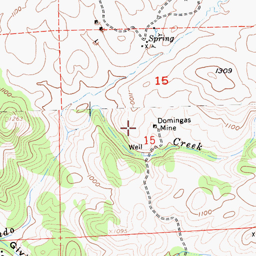 Topographic Map of Domingas Mine, CA