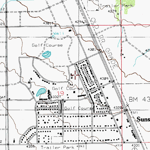 Topographic Map of Sunsites Community Center, AZ